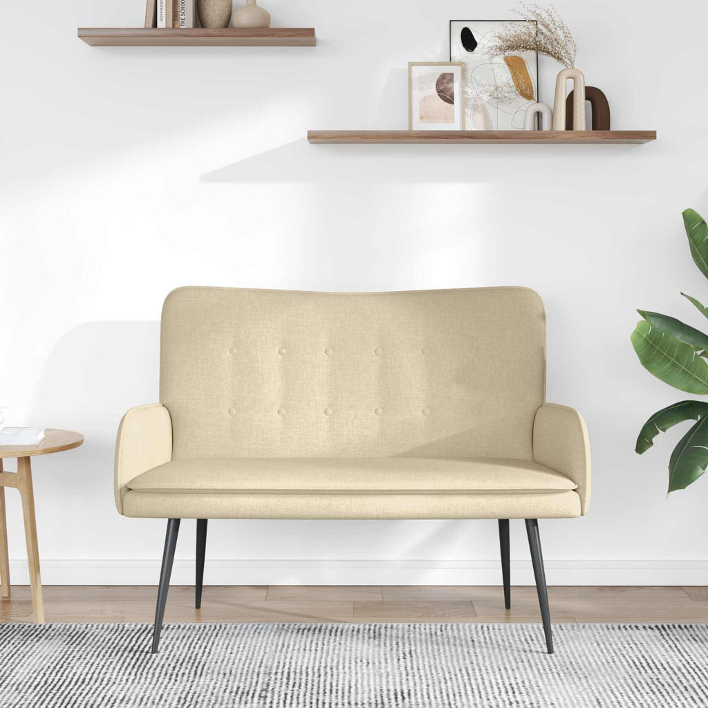 vidaXL Sofa dwuosobowa kremowy 115 x 61 x 87 cm tkanina
