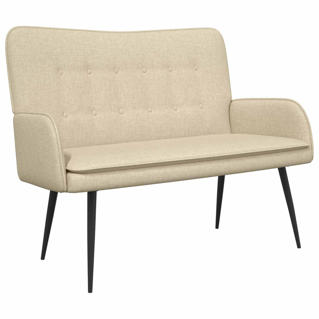 vidaXL Sofa dwuosobowa kremowy 115 x 61 x 87 cm tkanina