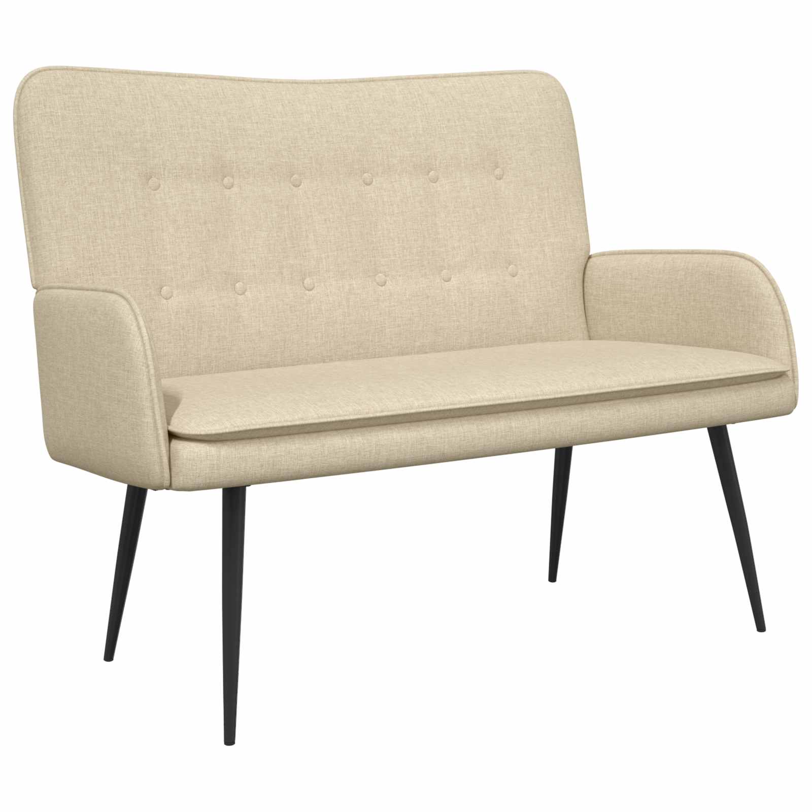 vidaXL Sofa dwuosobowa kremowy 115 x 61 x 87 cm tkanina