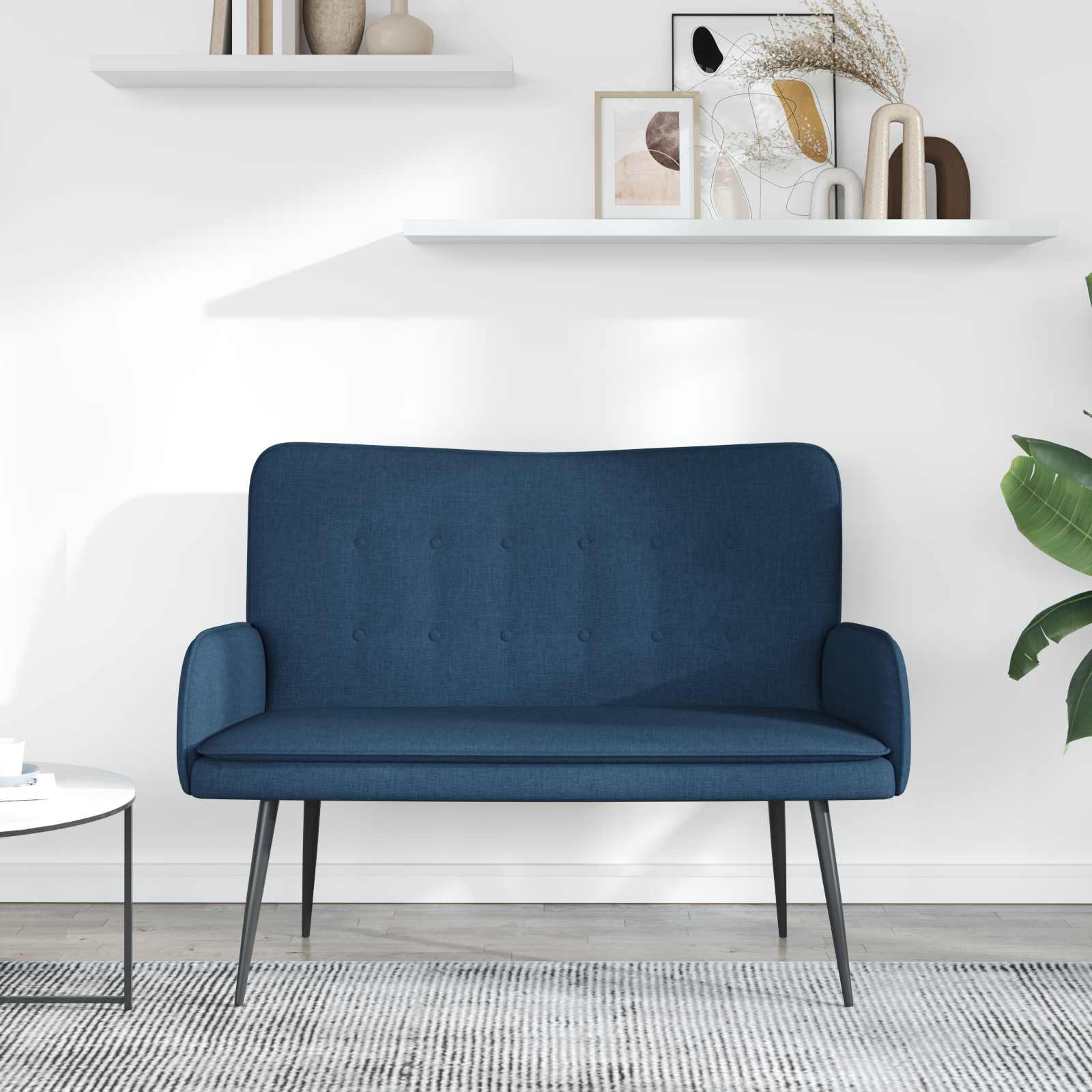 vidaXL Sofa dwuosobowa niebieski 115 x 61 x 87 cm tkanina