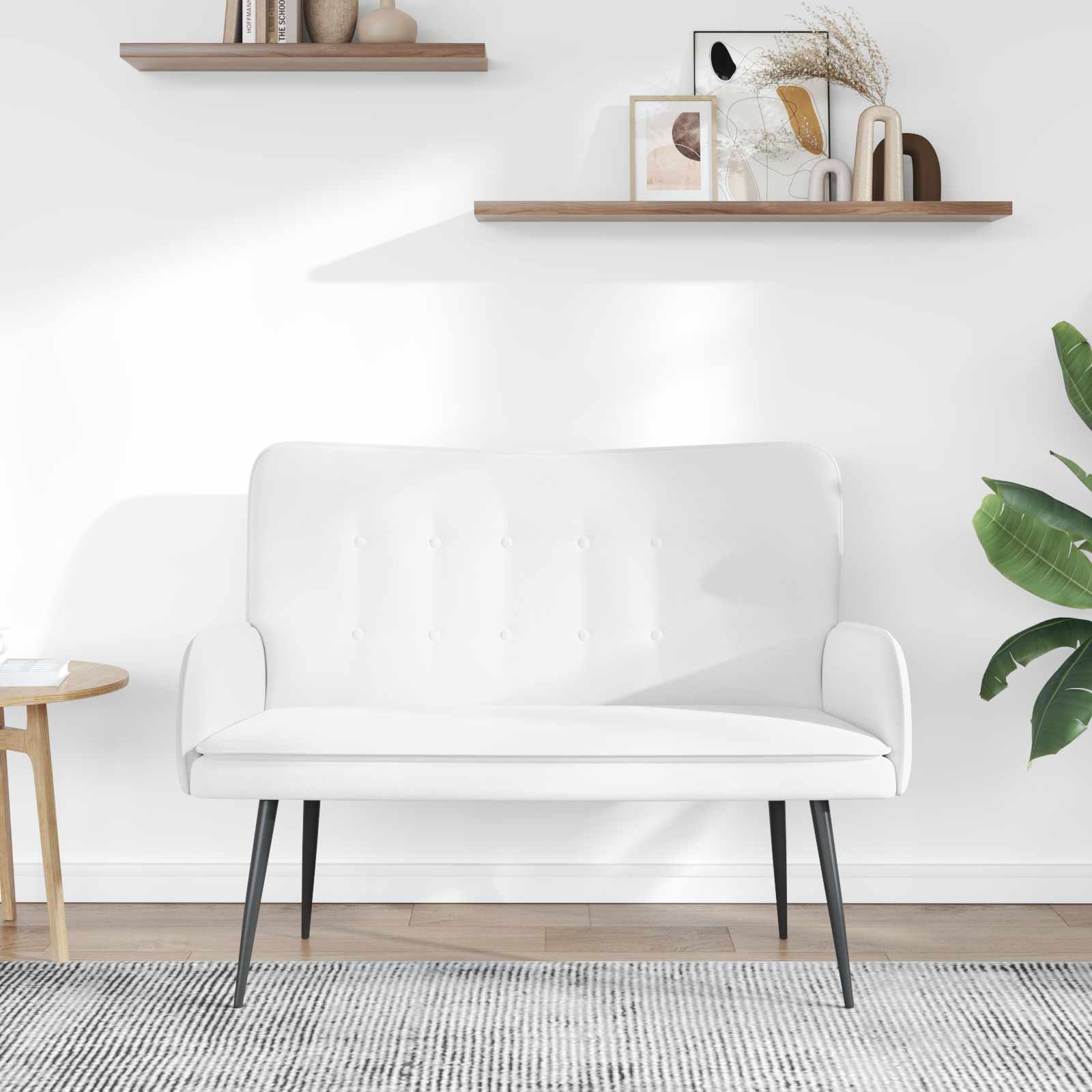 vidaXL Sofa dwuosobowa Biały 115 x 61 x 87 cm tkanina