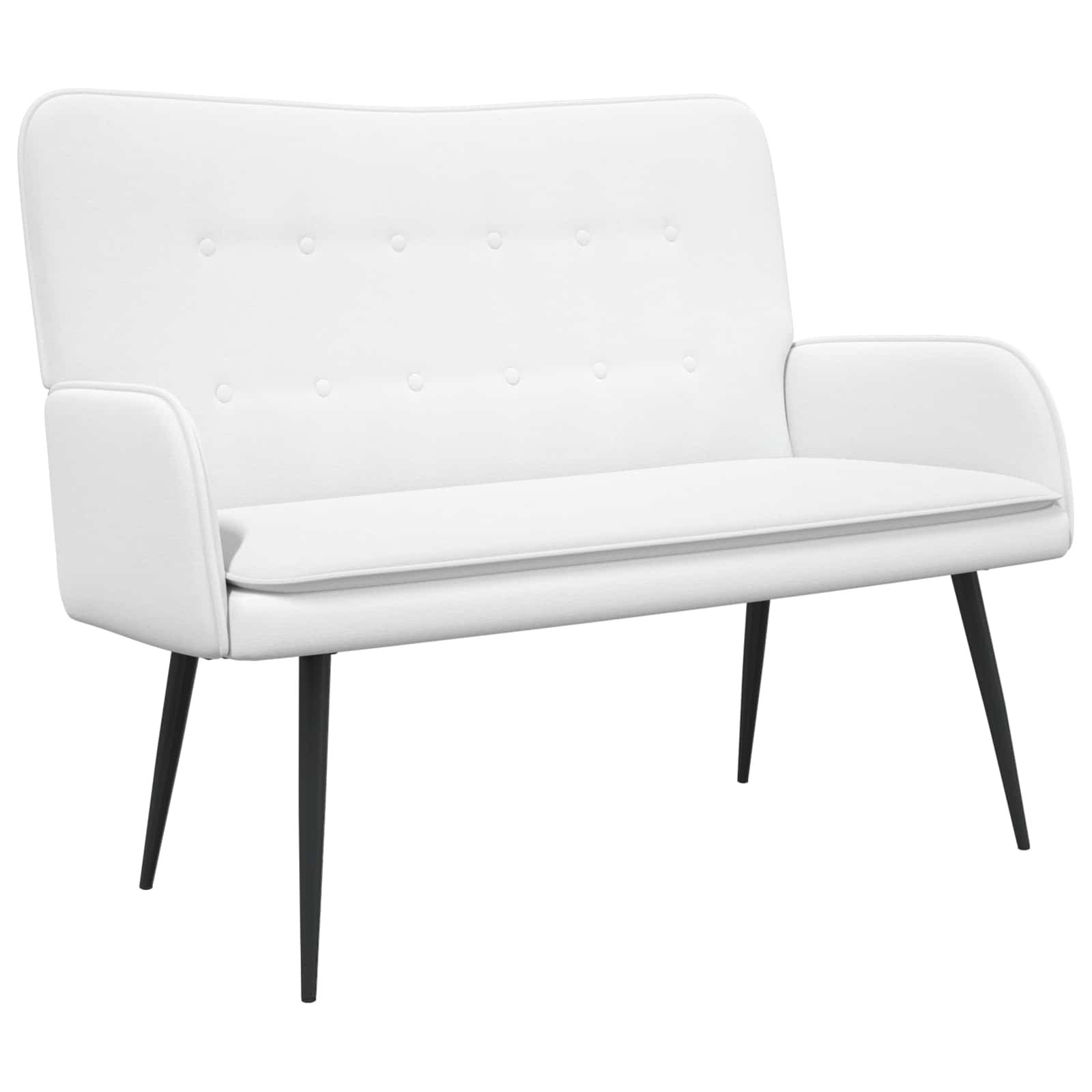 vidaXL Sofa dwuosobowa Biały 115 x 61 x 87 cm tkanina