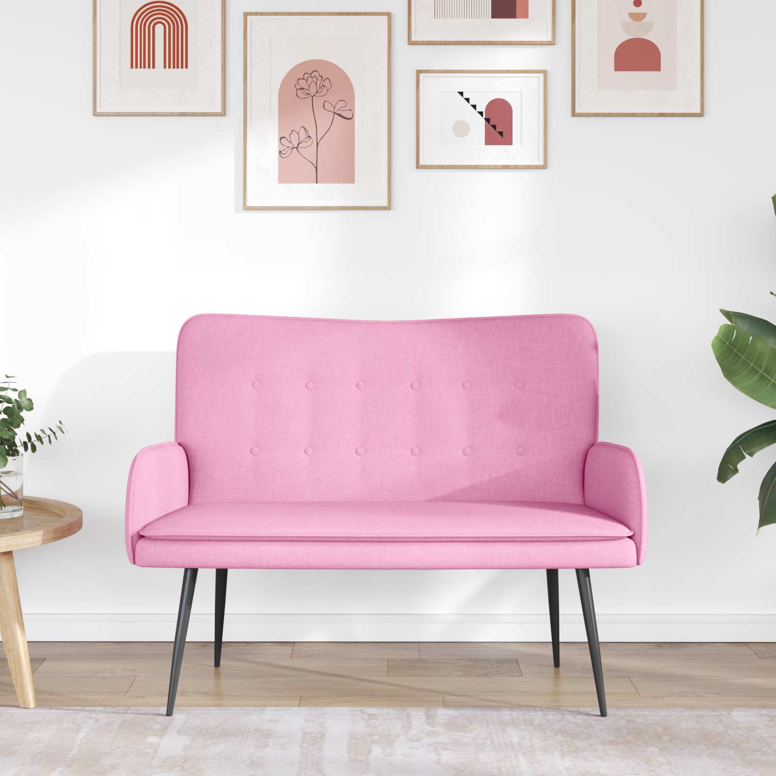 vidaXL Sofa dwuosobowa różowy 115 x 61 x 87 cm tkanina