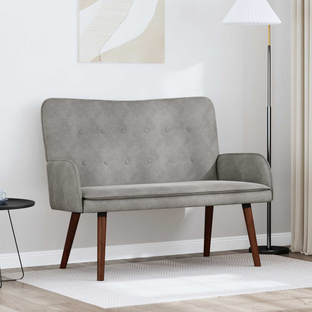 vidaXL Sofa dwuosobowa jasnoszary 115 x 61 x 87 cm Welur