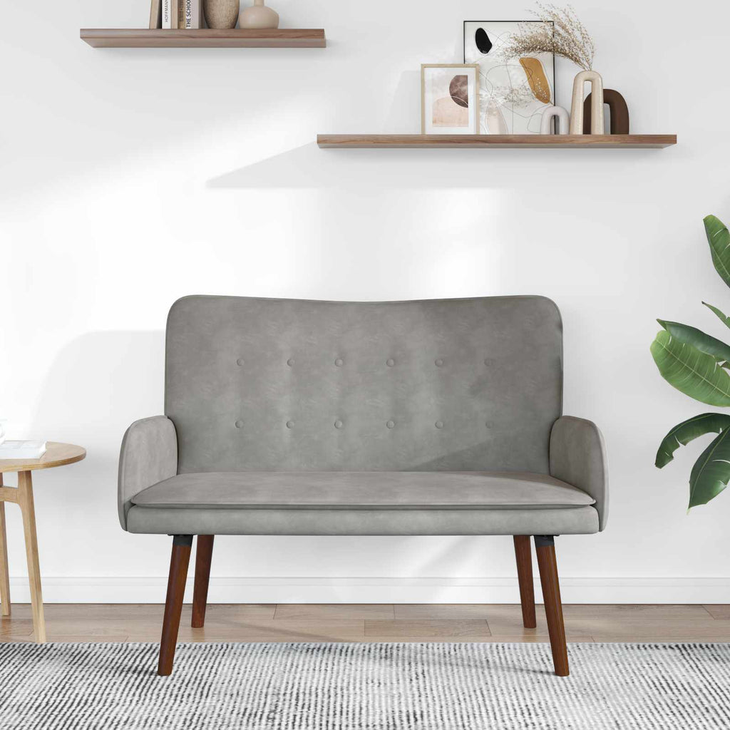 vidaXL Sofa dwuosobowa jasnoszary 115 x 61 x 87 cm Welur