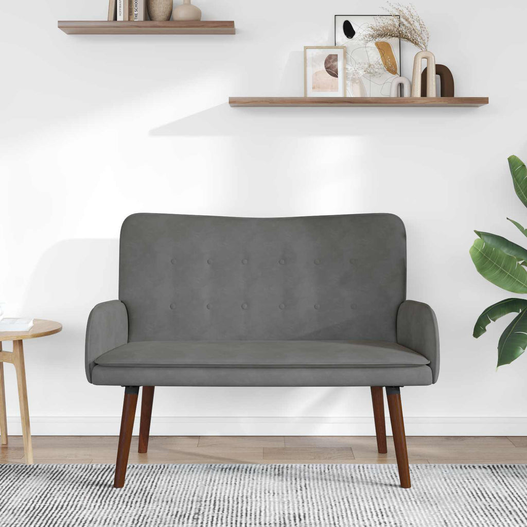 vidaXL Sofa dwuosobowa ciemnoszary 115 x 61 x 87 cm Welur