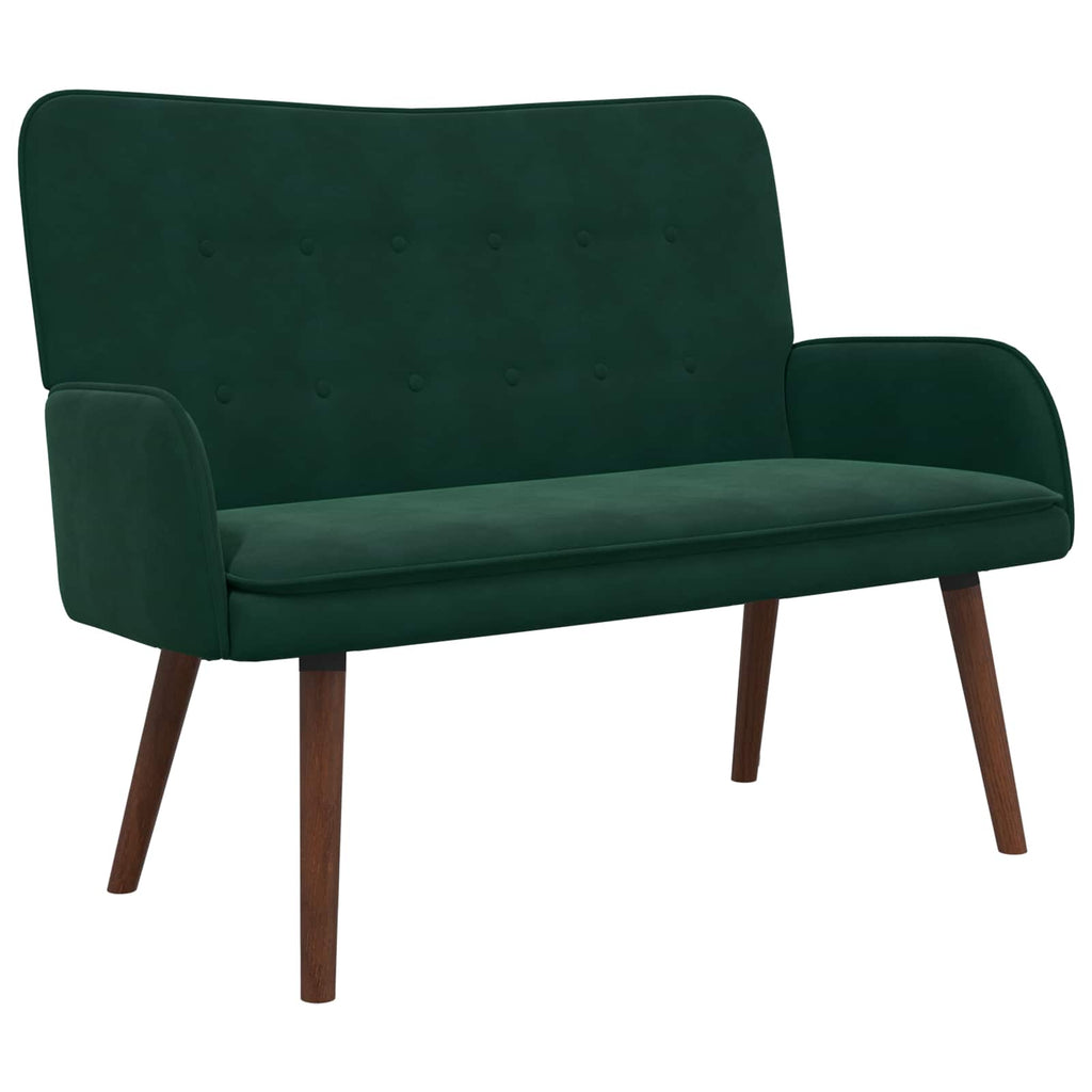vidaXL Sofa dwuosobowa Ciemnozielony 115 x 61 x 87 cm Welur