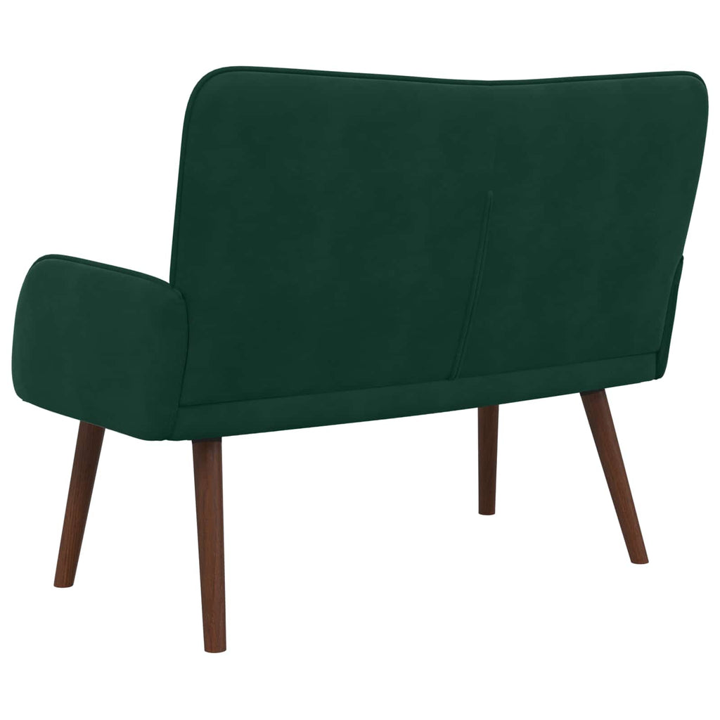 vidaXL Sofa dwuosobowa Ciemnozielony 115 x 61 x 87 cm Welur