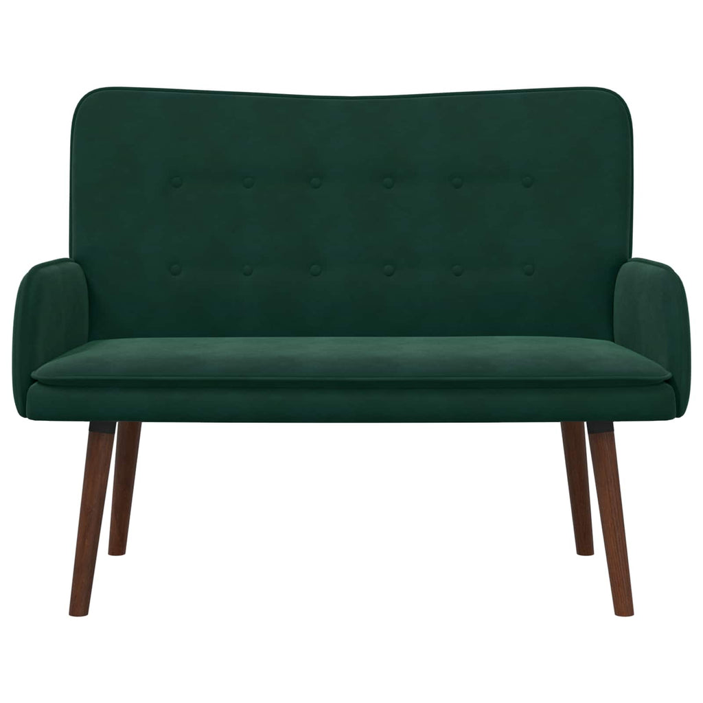 vidaXL Sofa dwuosobowa Ciemnozielony 115 x 61 x 87 cm Welur