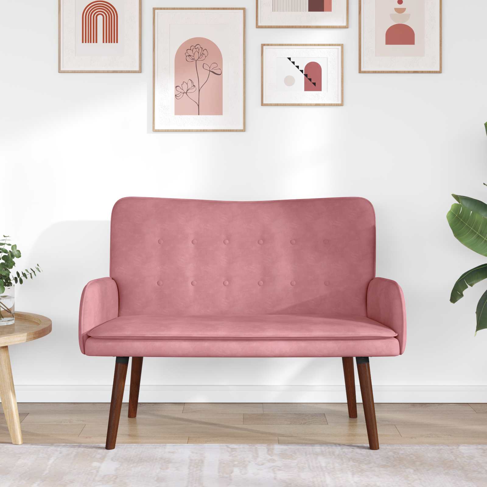 vidaXL Sofa dwuosobowa różowy 115 x 61 x 87 cm Welur