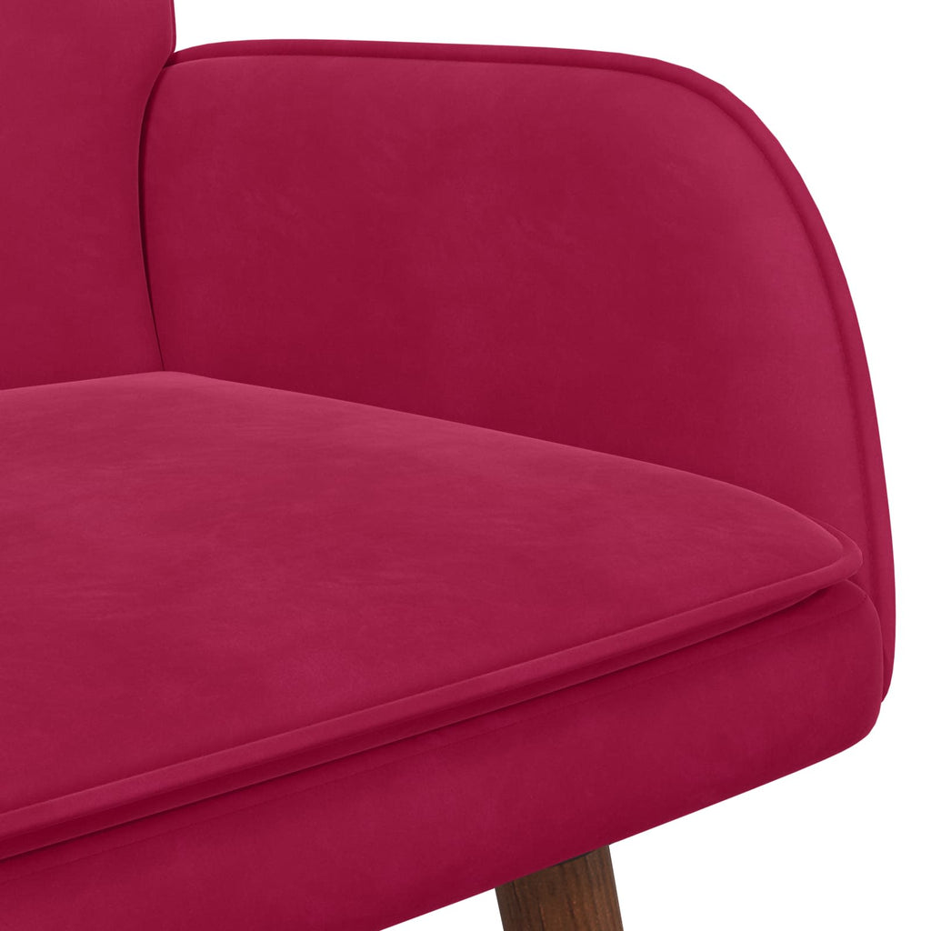 vidaXL Sofa dwuosobowa Czerwone wino 115 x 61 x 87 cm Welur