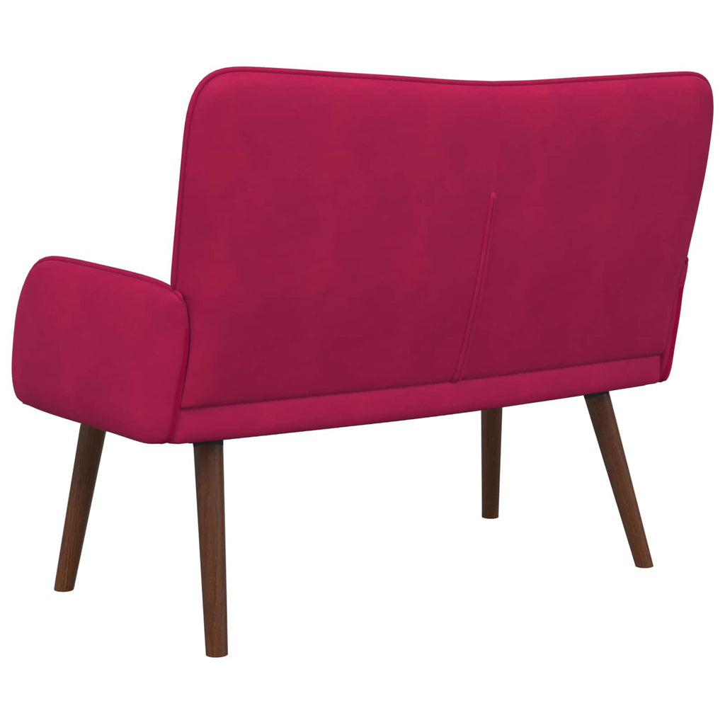 vidaXL Sofa dwuosobowa Czerwone wino 115 x 61 x 87 cm Welur