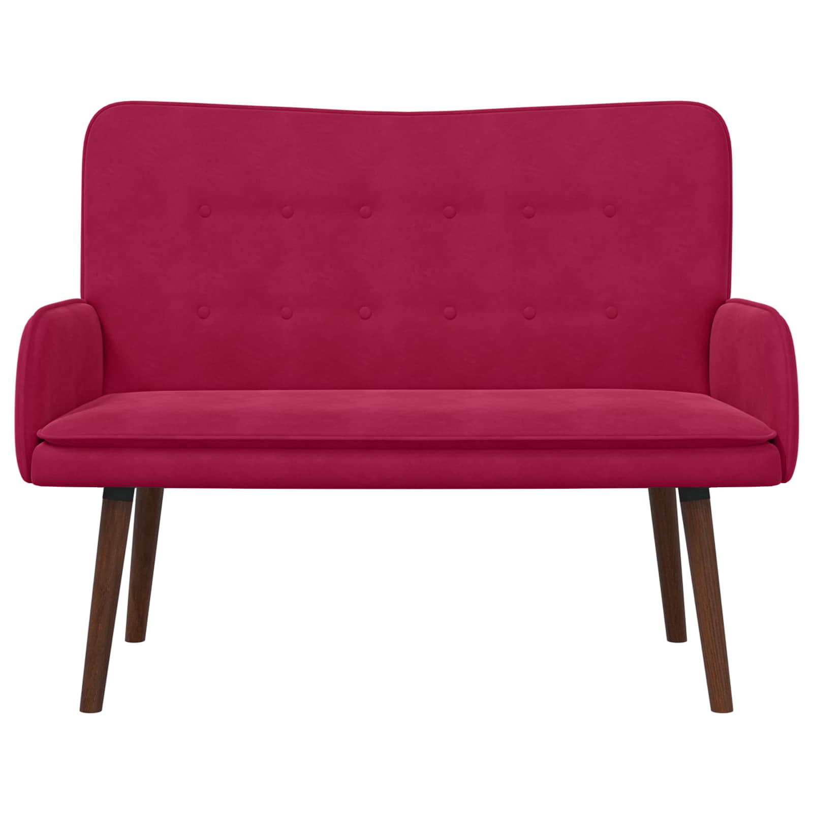 vidaXL Sofa dwuosobowa Czerwone wino 115 x 61 x 87 cm Welur