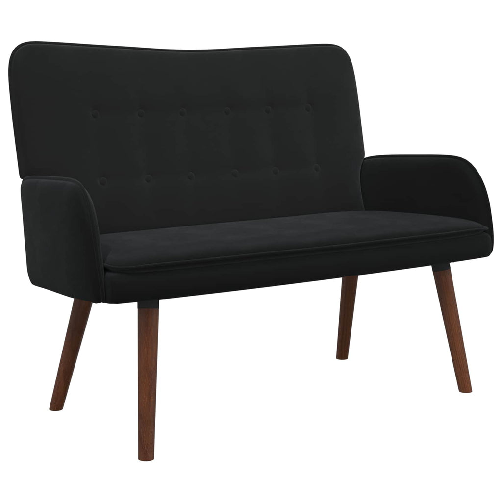 vidaXL Sofa dwuosobowa Czarny 115 x 61 x 87 cm Welur
