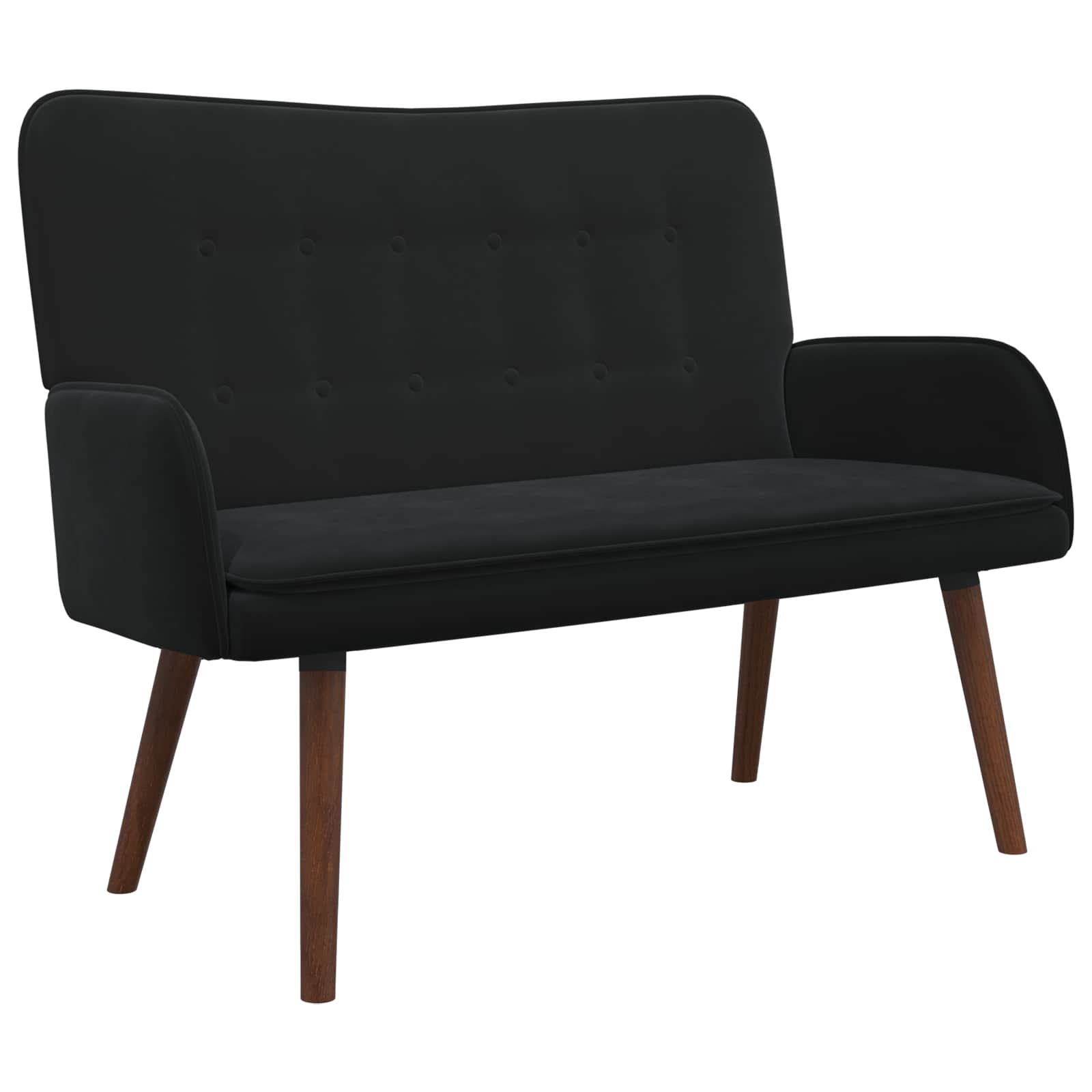 vidaXL Sofa dwuosobowa Czarny 115 x 61 x 87 cm Welur