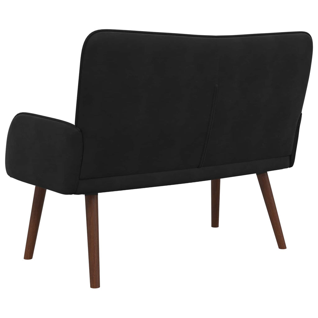 vidaXL Sofa dwuosobowa Czarny 115 x 61 x 87 cm Welur
