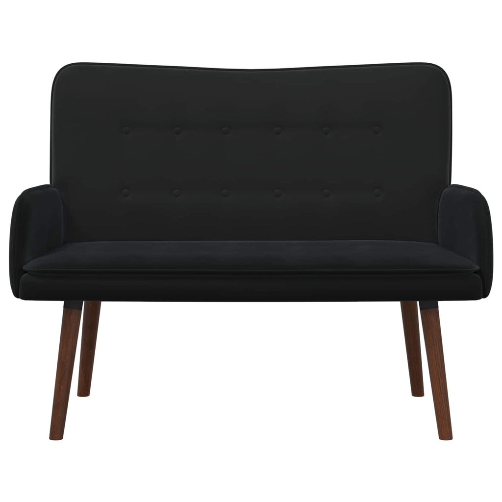 vidaXL Sofa dwuosobowa Czarny 115 x 61 x 87 cm Welur