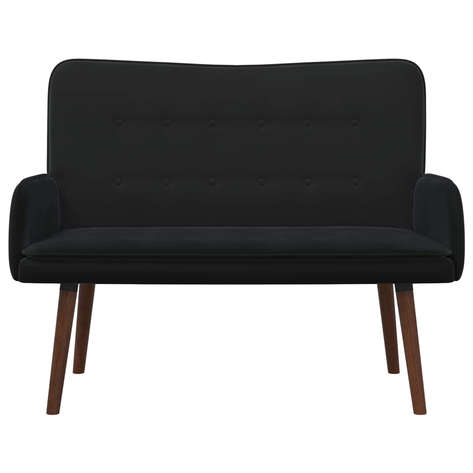 vidaXL Sofa dwuosobowa Czarny 115 x 61 x 87 cm Welur