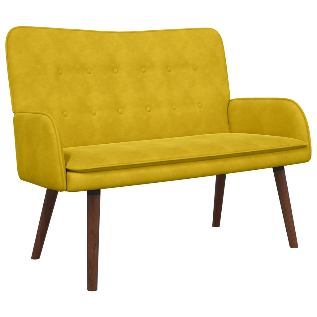 vidaXL Sofa dwuosobowa żółty 115 x 61 x 87 cm Welur