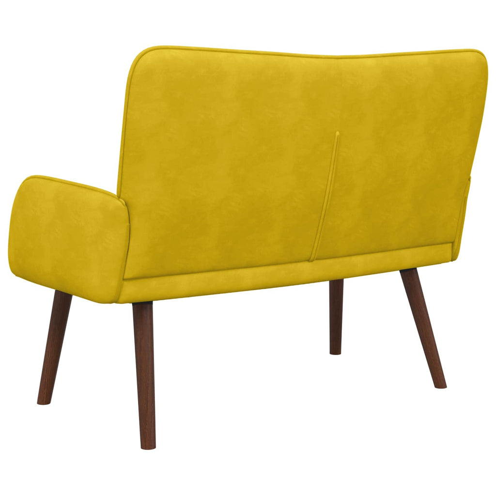vidaXL Sofa dwuosobowa żółty 115 x 61 x 87 cm Welur