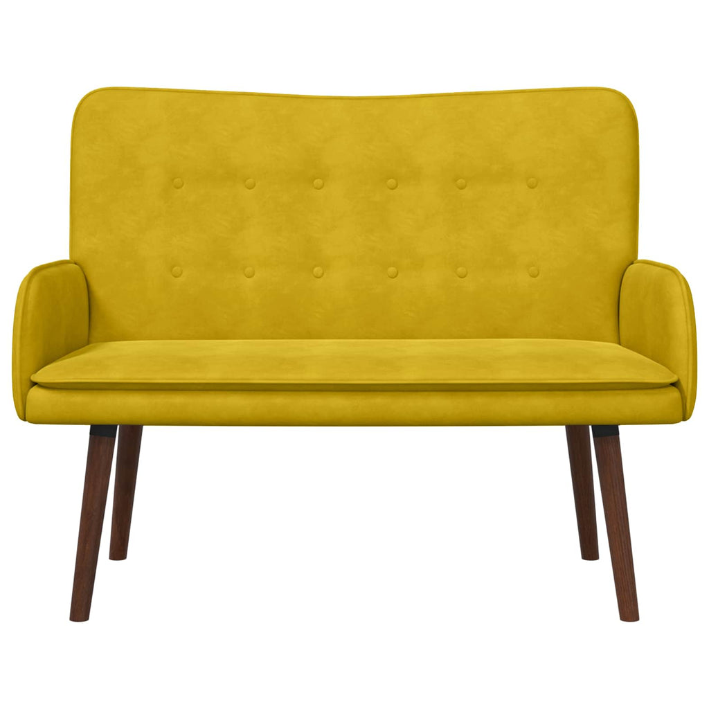 vidaXL Sofa dwuosobowa żółty 115 x 61 x 87 cm Welur