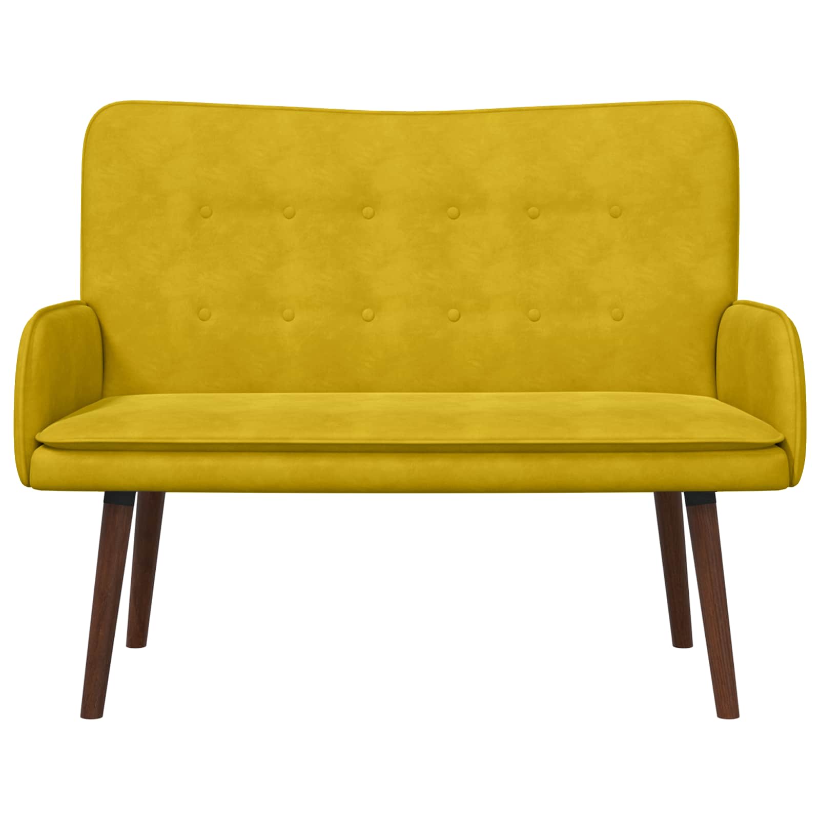 vidaXL Sofa dwuosobowa żółty 115 x 61 x 87 cm Welur