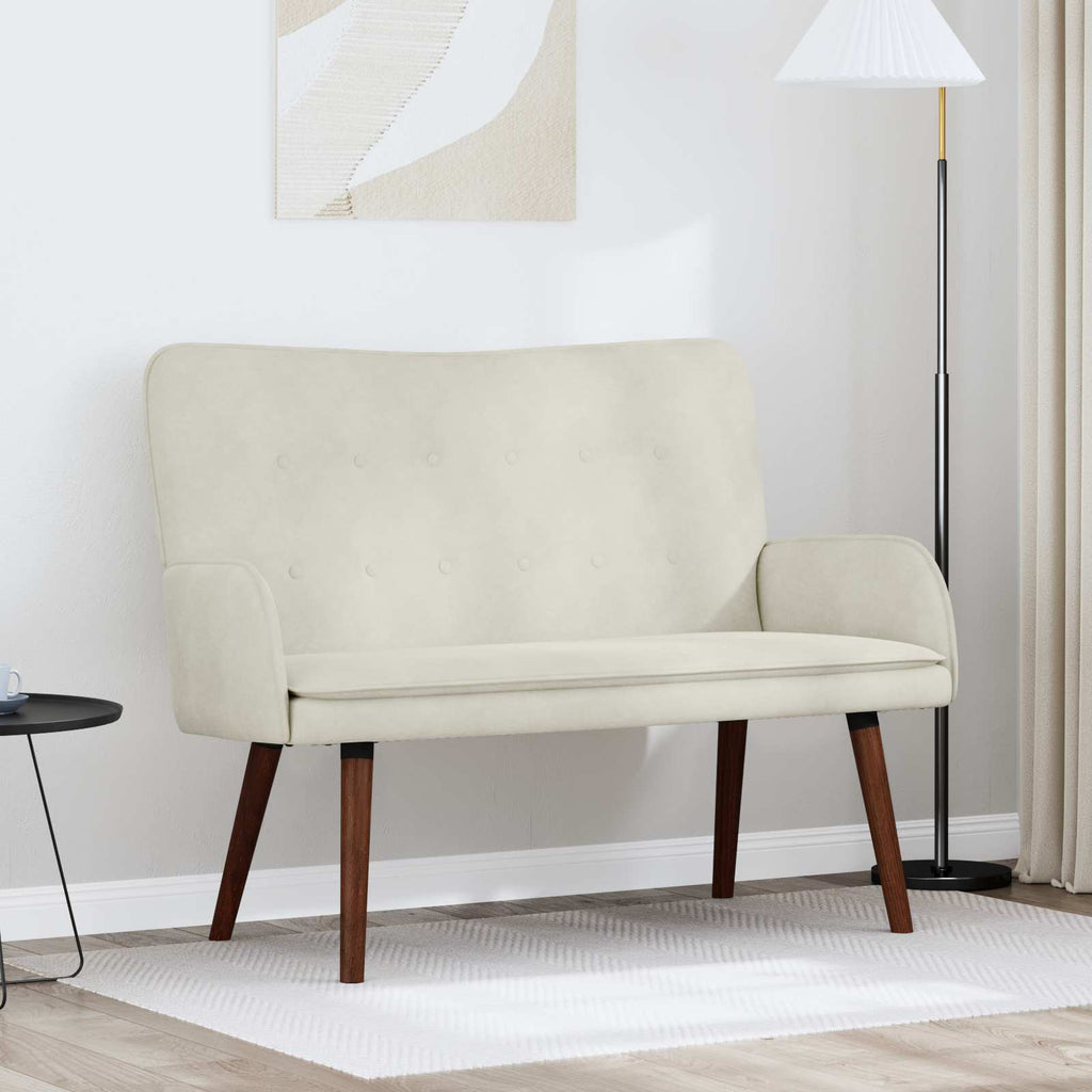 vidaXL Sofa dwuosobowa kremowy 115 x 61 x 87 cm Welur