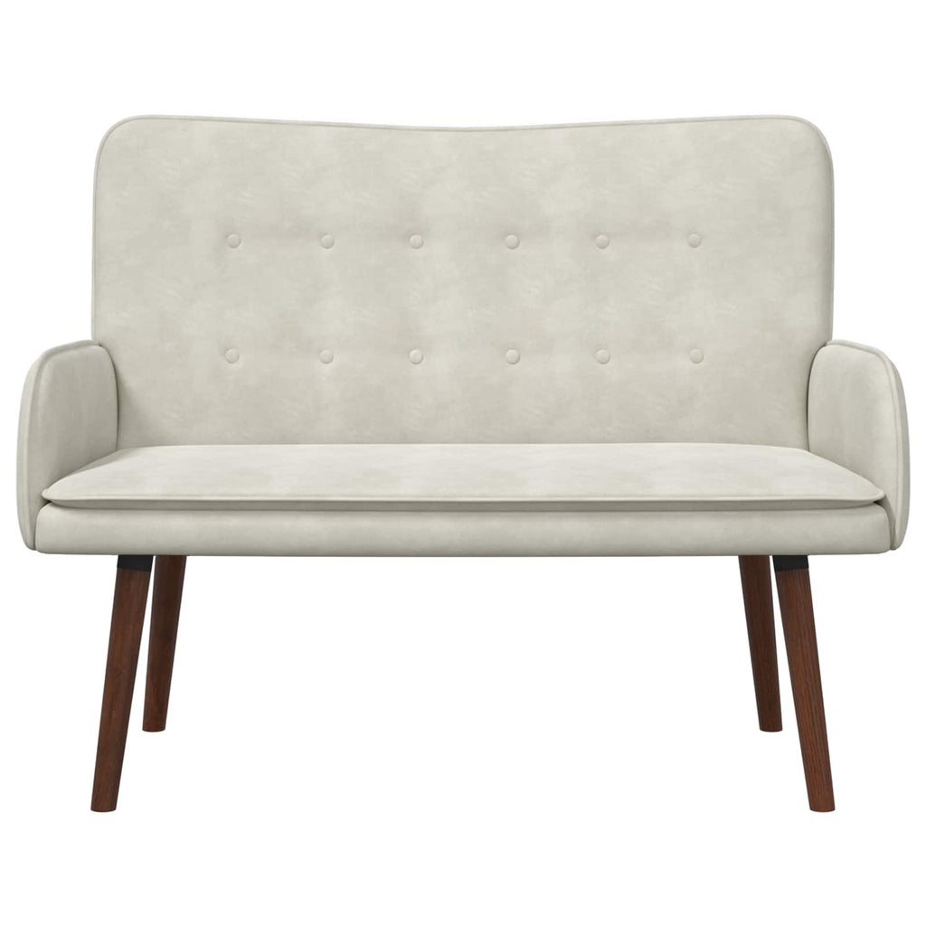 vidaXL Sofa dwuosobowa kremowy 115 x 61 x 87 cm Welur