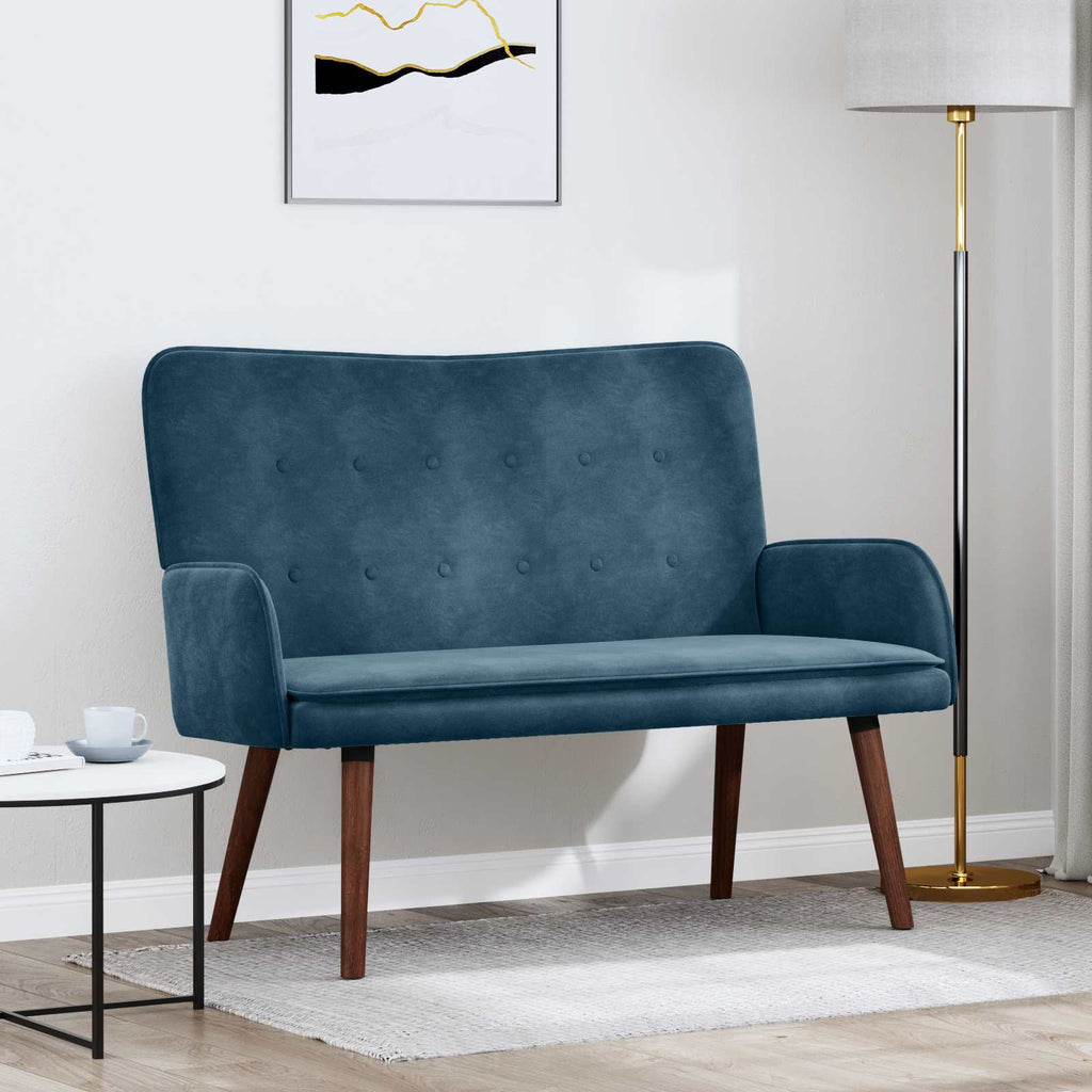 vidaXL Sofa dwuosobowa niebieski 115 x 61 x 87 cm Welur