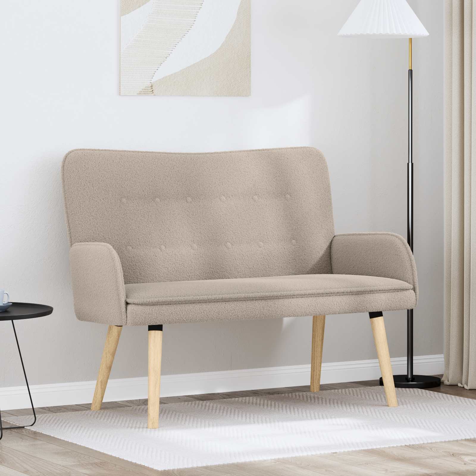 vidaXL Sofa dwuosobowa jasnoszary 115 x 61 x 87 cm Bouclé