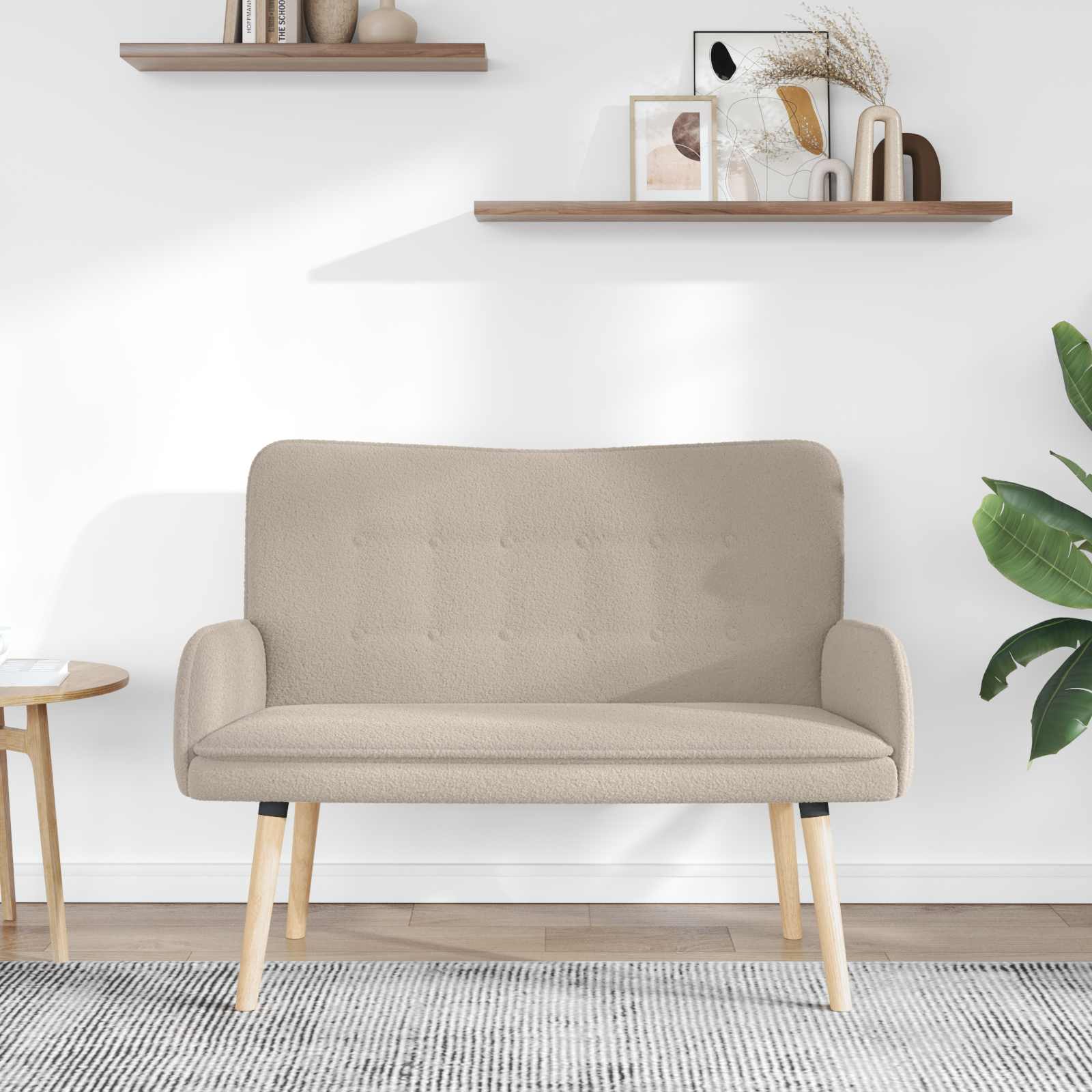 vidaXL Sofa dwuosobowa jasnoszary 115 x 61 x 87 cm Bouclé