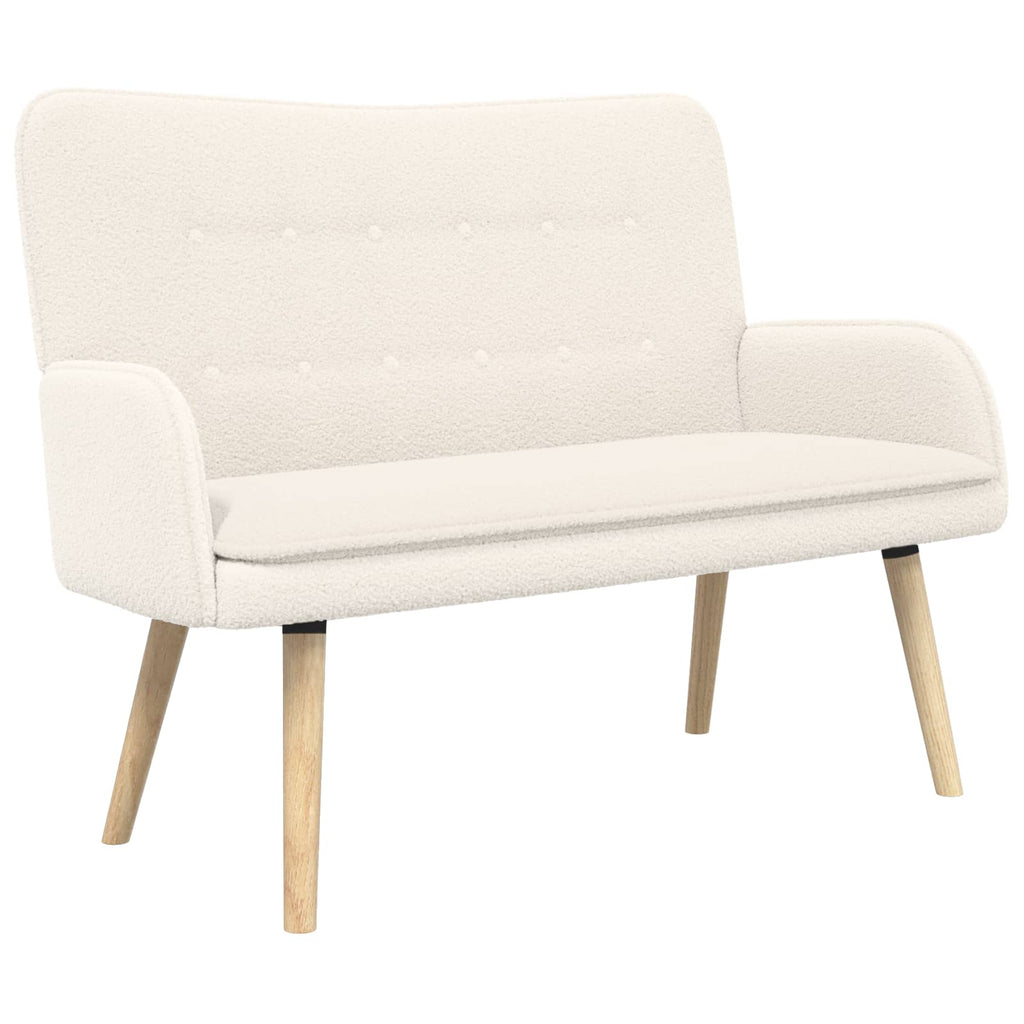 vidaXL Sofa dwuosobowa kremowy 115 x 61 x 87 cm Bouclé
