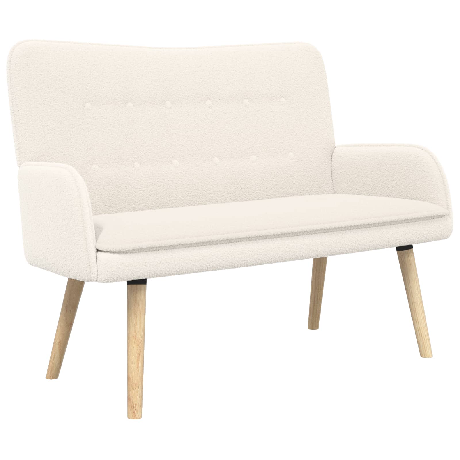 vidaXL Sofa dwuosobowa kremowy 115 x 61 x 87 cm Bouclé