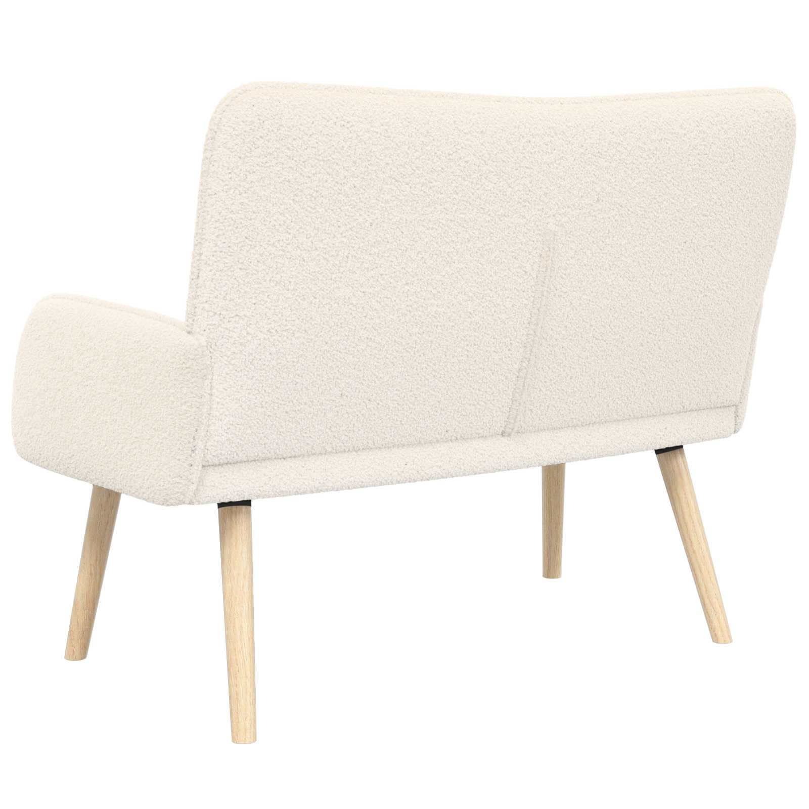 vidaXL Sofa dwuosobowa kremowy 115 x 61 x 87 cm Bouclé