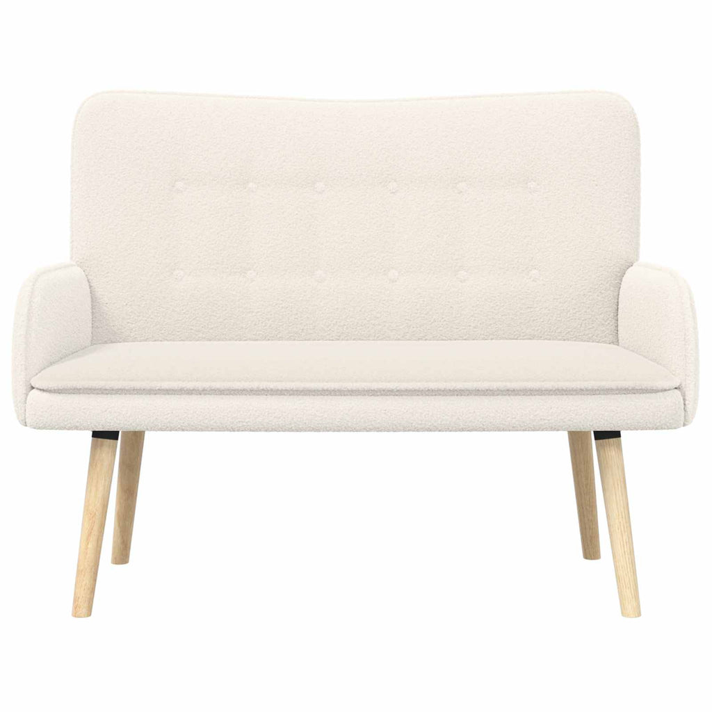 vidaXL Sofa dwuosobowa kremowy 115 x 61 x 87 cm Bouclé