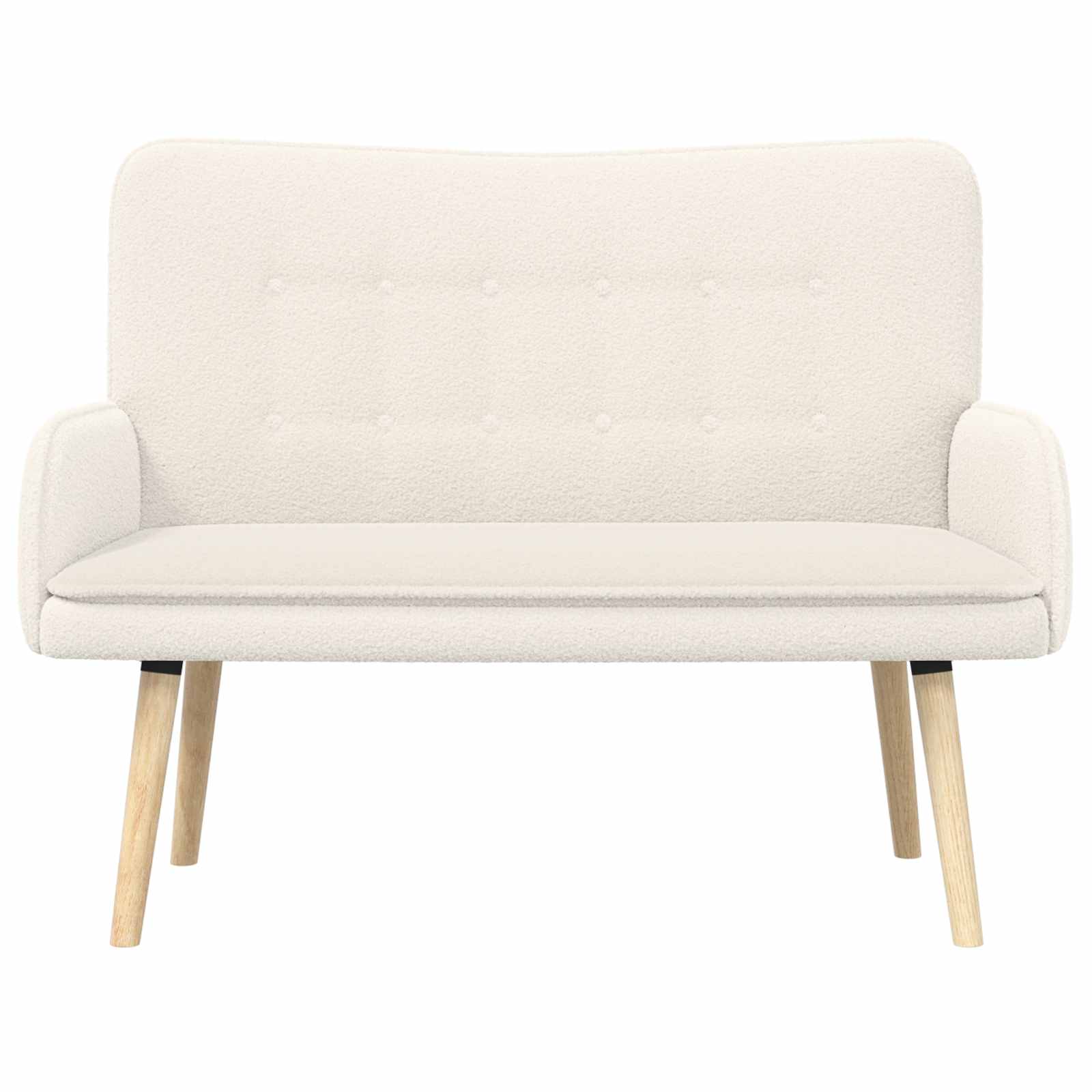 vidaXL Sofa dwuosobowa kremowy 115 x 61 x 87 cm Bouclé