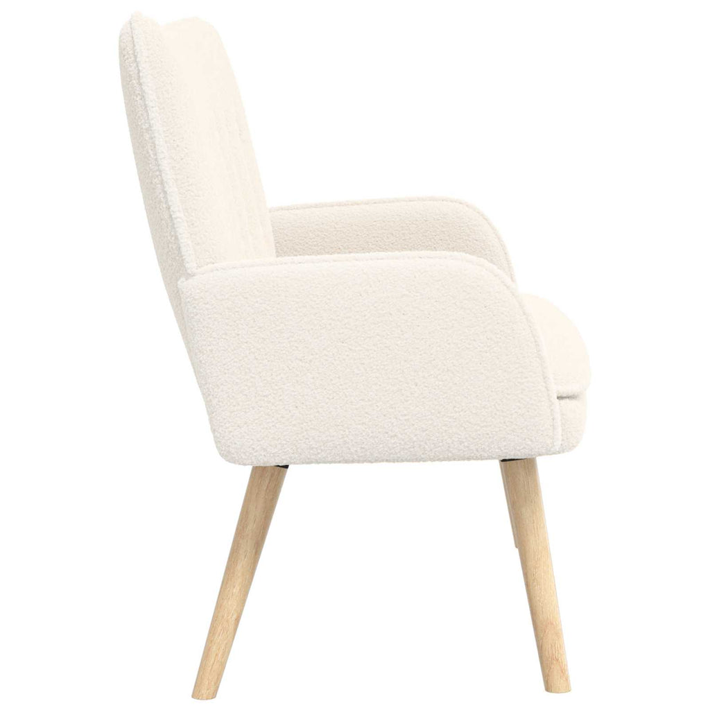 vidaXL Sofa dwuosobowa kremowy 115 x 61 x 87 cm Bouclé