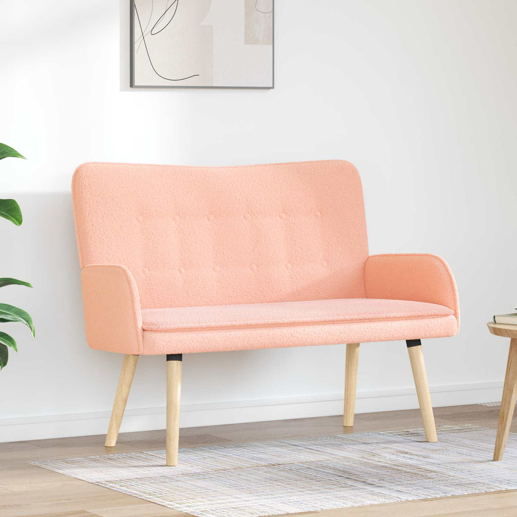 vidaXL Sofa dwuosobowa różowy 115 x 61 x 87 cm Bouclé