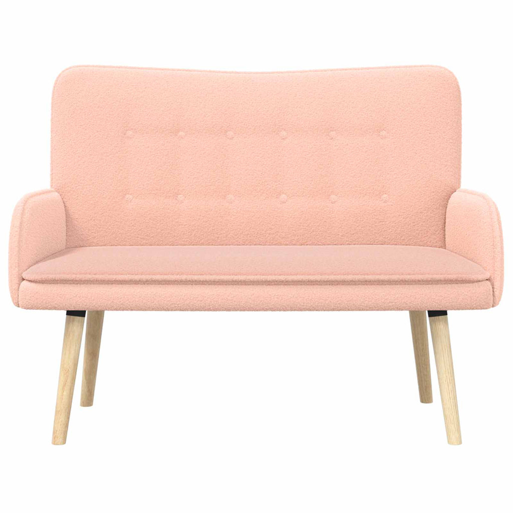 vidaXL Sofa dwuosobowa różowy 115 x 61 x 87 cm Bouclé