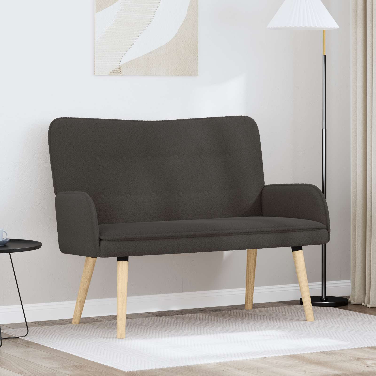vidaXL Sofa dwuosobowa ciemnoszary 115 x 61 x 87 cm Bouclé