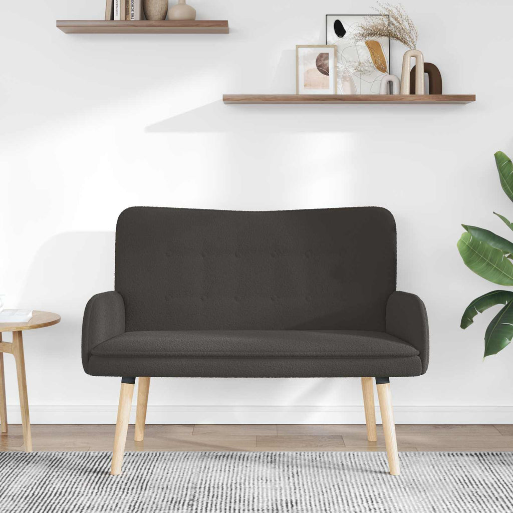 vidaXL Sofa dwuosobowa ciemnoszary 115 x 61 x 87 cm Bouclé