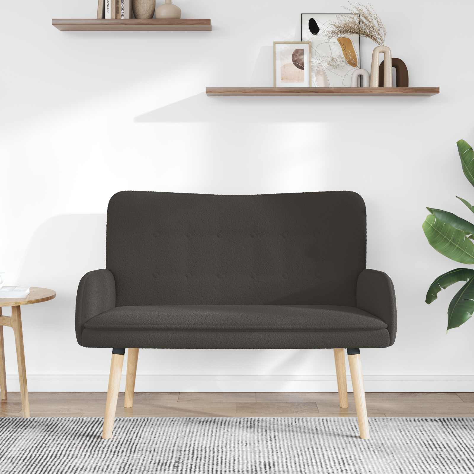 vidaXL Sofa dwuosobowa ciemnoszary 115 x 61 x 87 cm Bouclé