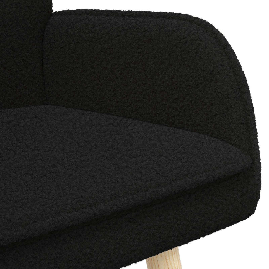 vidaXL Sofa dwuosobowa Czarny 115 x 61 x 87 cm Bouclé