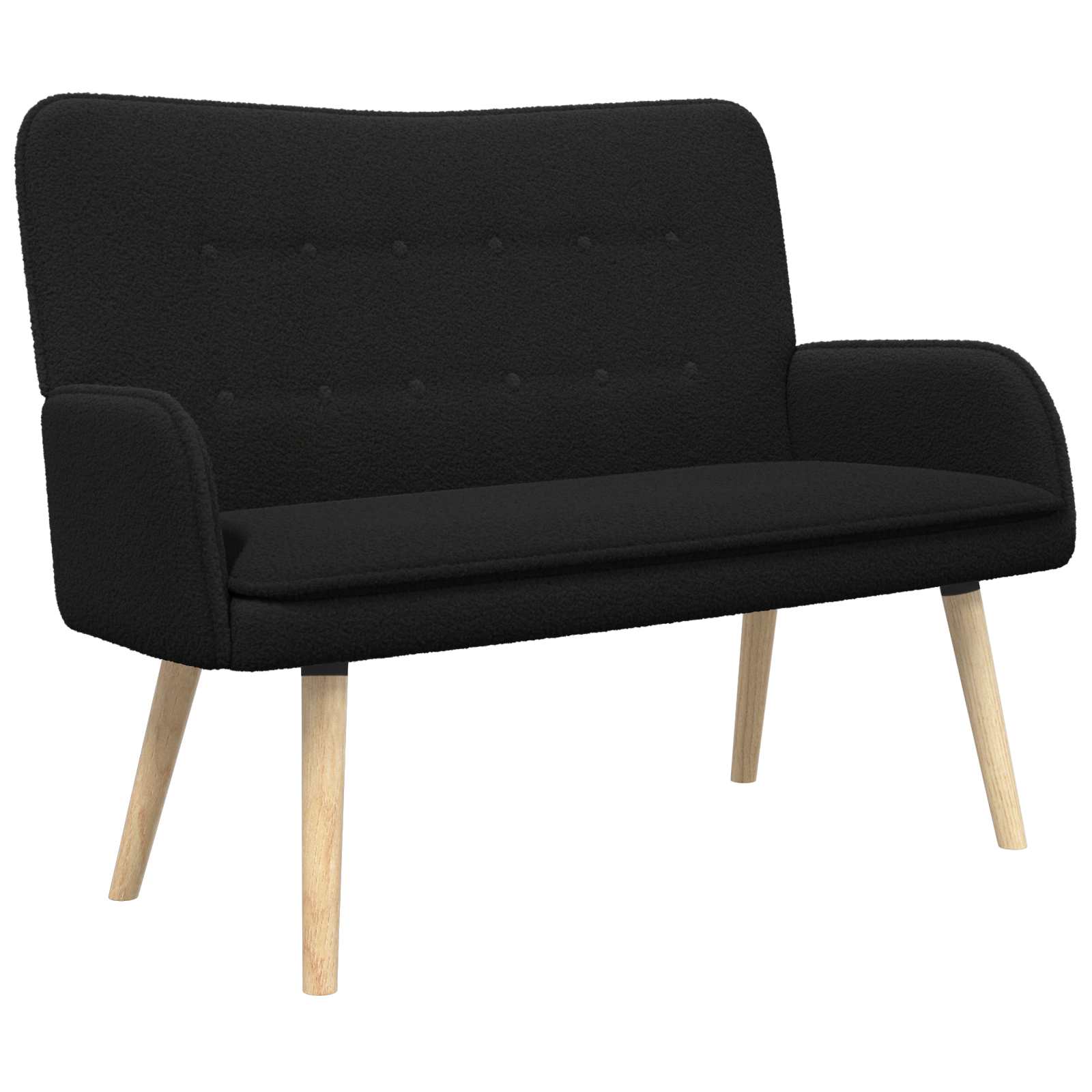 vidaXL Sofa dwuosobowa Czarny 115 x 61 x 87 cm Bouclé