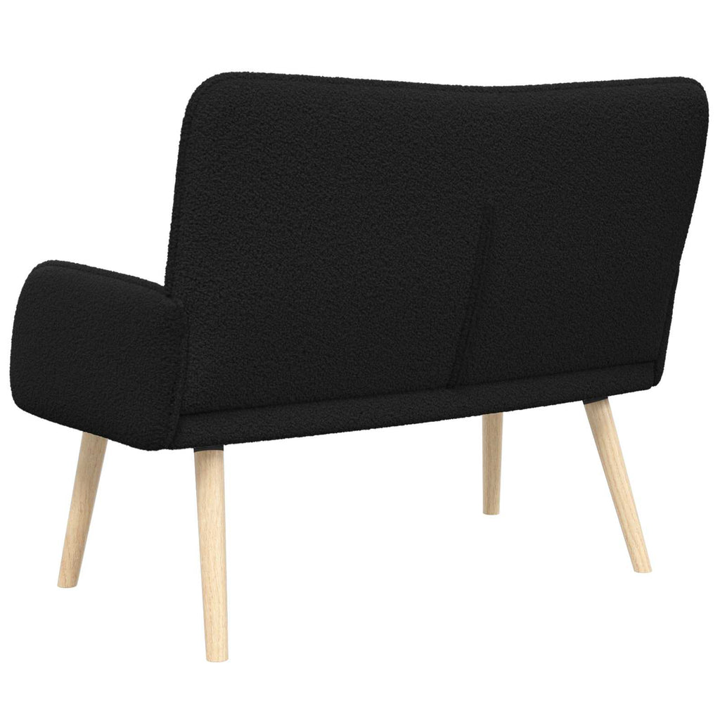 vidaXL Sofa dwuosobowa Czarny 115 x 61 x 87 cm Bouclé