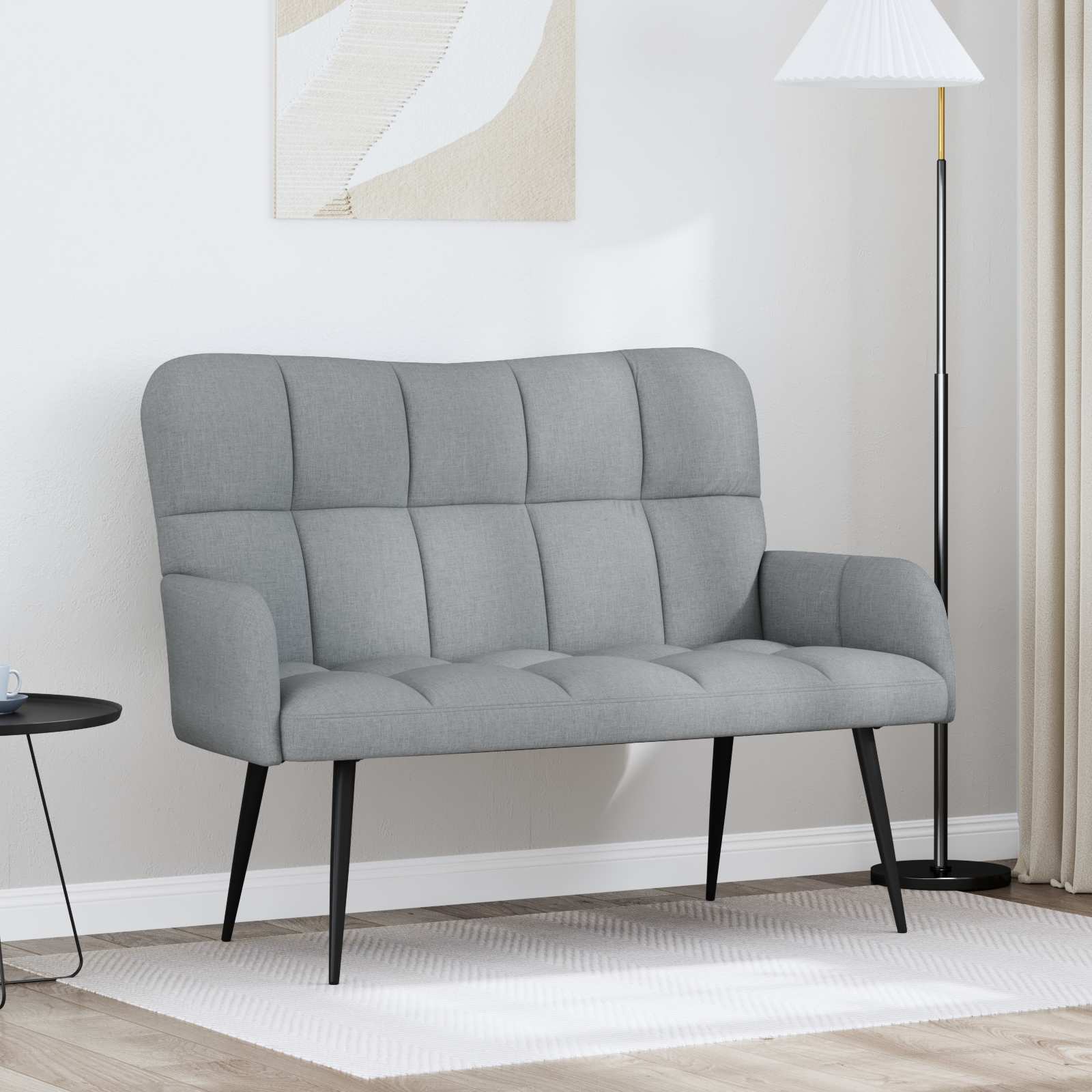 vidaXL Sofa dwuosobowa jasnoszary 115 x 61 x 87 cm tkanina