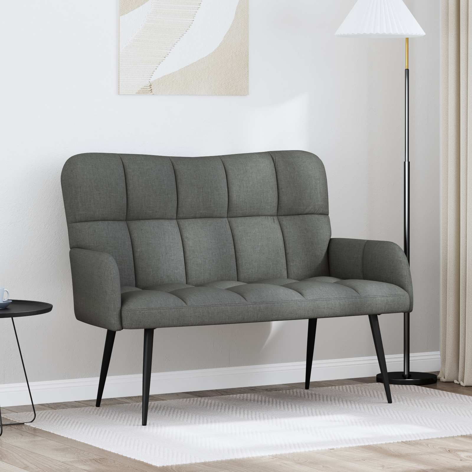 vidaXL Sofa dwuosobowa ciemnoszary 115 x 61 x 87 cm tkanina