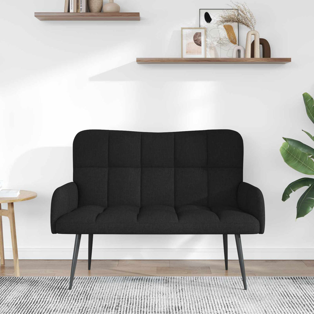 vidaXL Sofa dwuosobowa Czarny 115 x 61 x 87 cm tkanina
