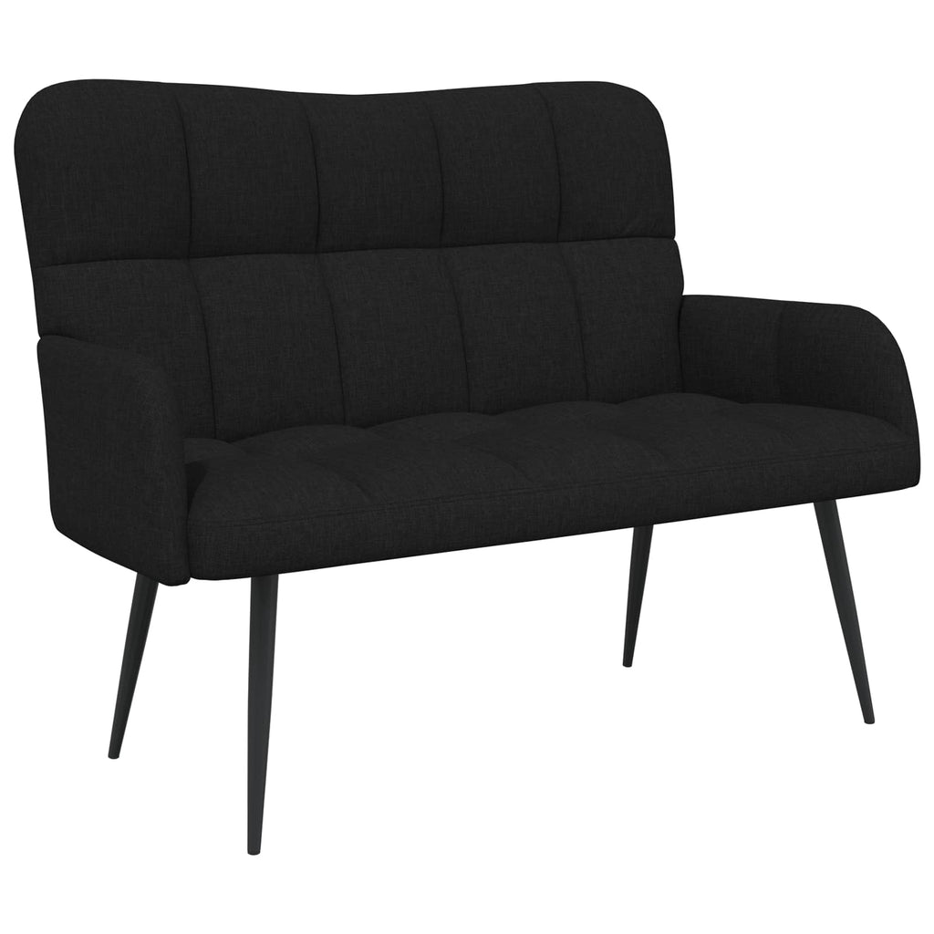 vidaXL Sofa dwuosobowa Czarny 115 x 61 x 87 cm tkanina