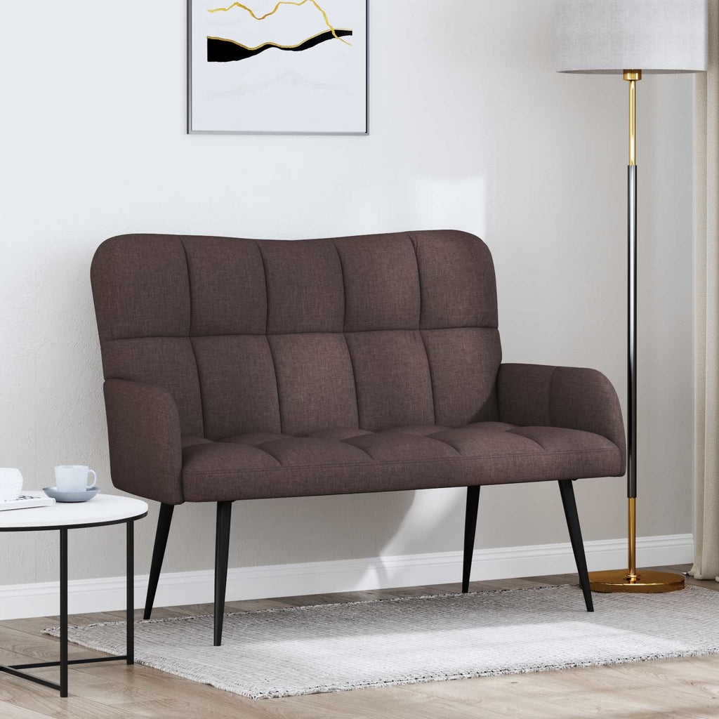 vidaXL Sofa dwuosobowa Ciemny brąz 115 x 61 x 87 cm tkanina